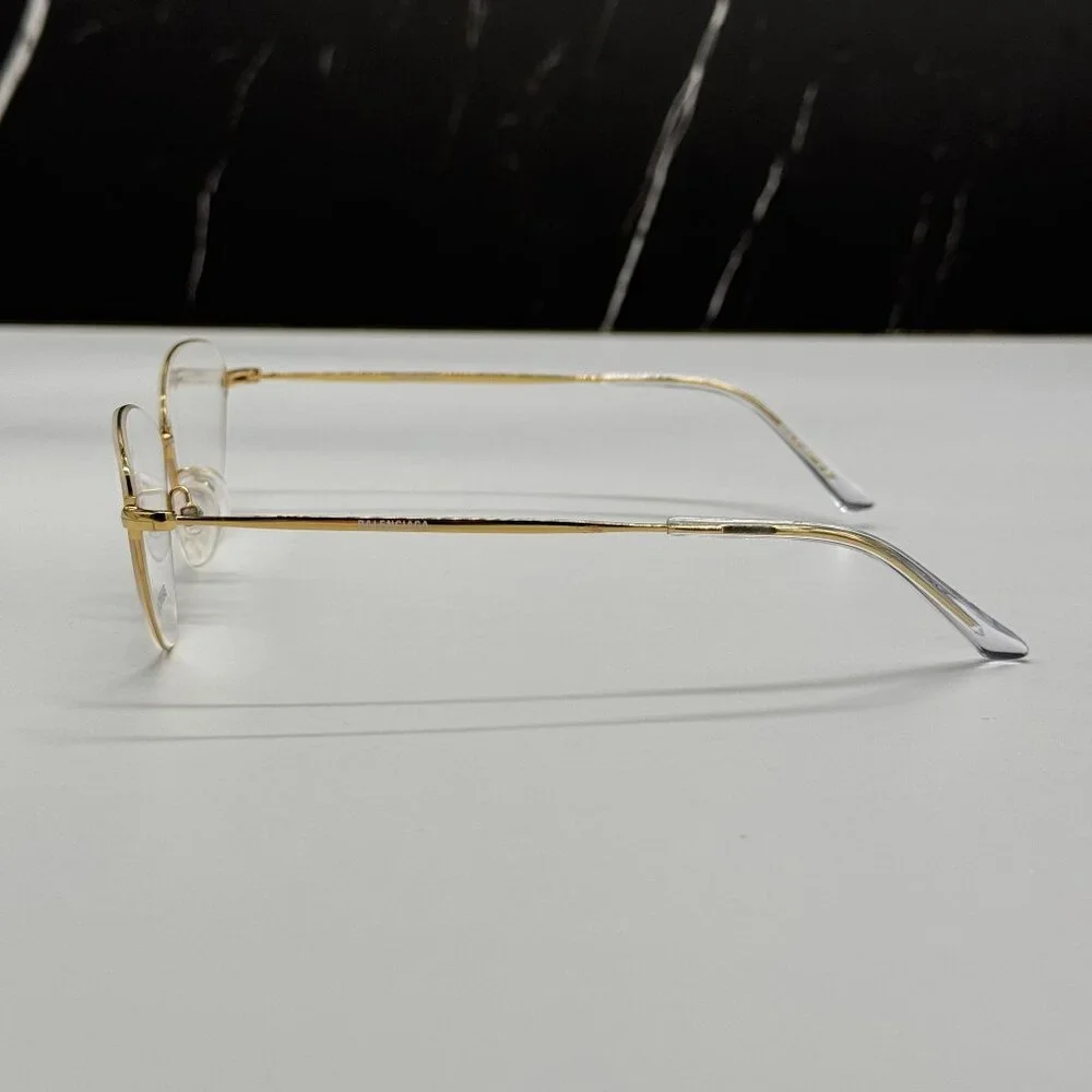 NEW BALENCIAGA BB0015O 003 CAT EYE GOLD WOMEN EYEGLASSES BALENCIAGA